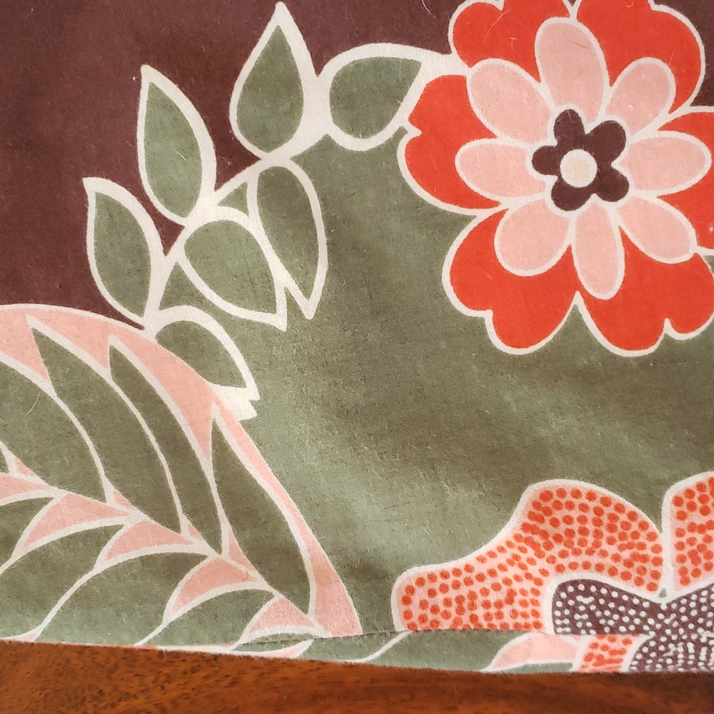 Vintage St. John's Bay Boho Floral Cotton A-Line Skirt Orange Green 12 Petite - Picture 9 of 11